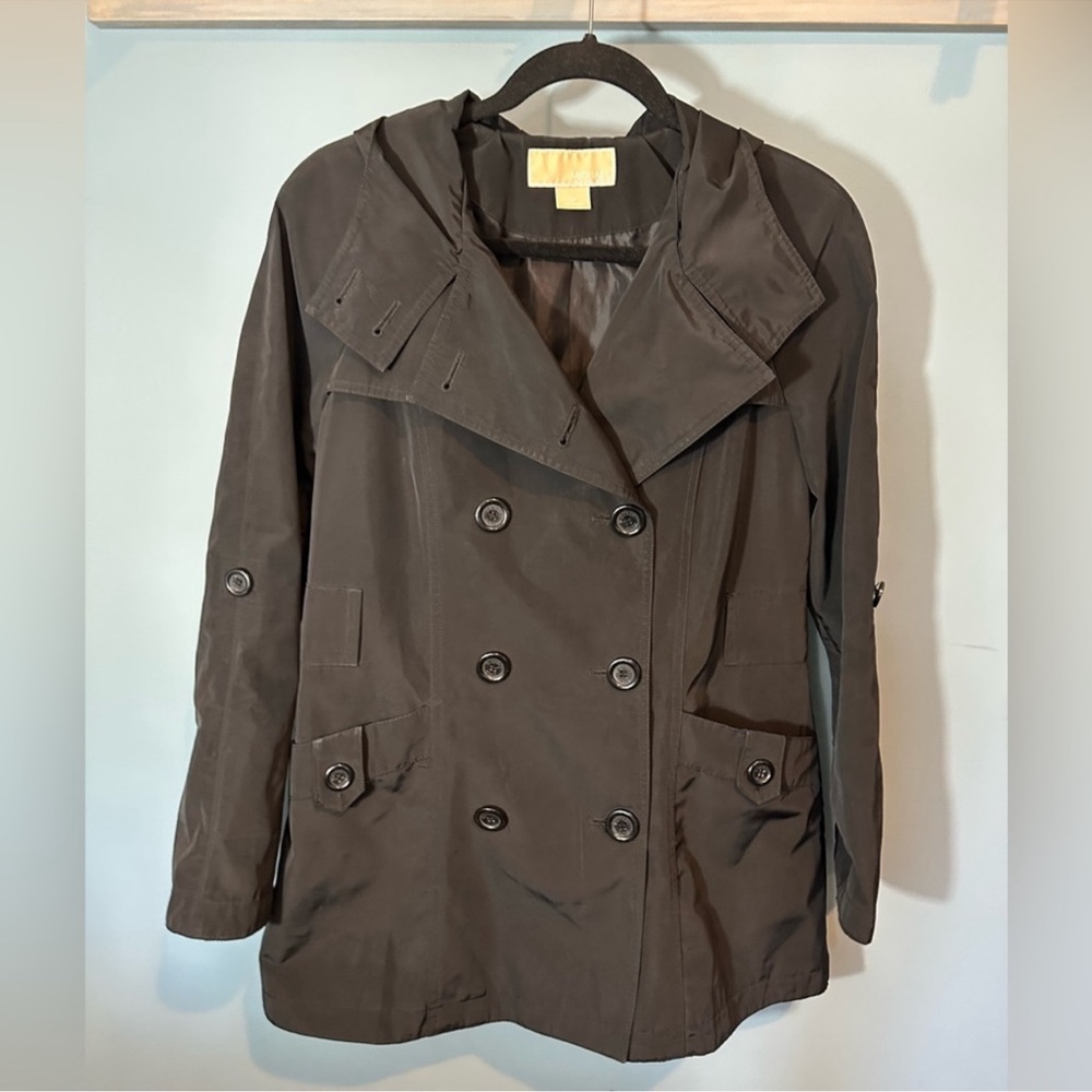 MICHAEL Michael Kors Women’s Double Breasted Raincoat in Black